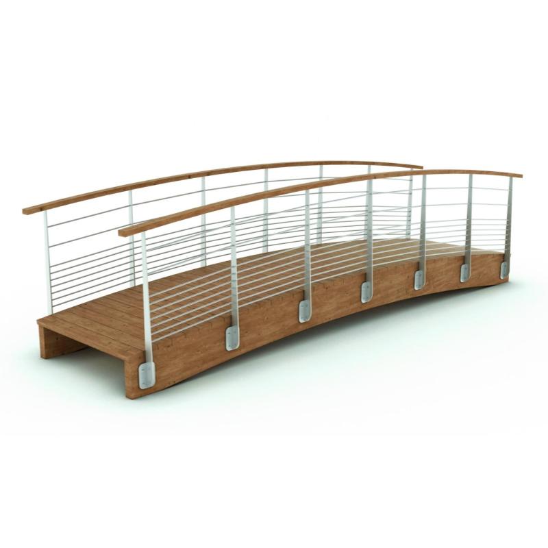 PASSERELLE EN BOIS GARDE-CORPS - INOX