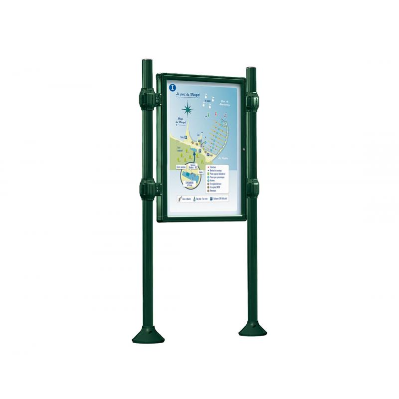 Panneau-vitrine d'information Inox
