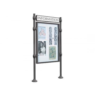 Panneau-vitrine d'information Inox