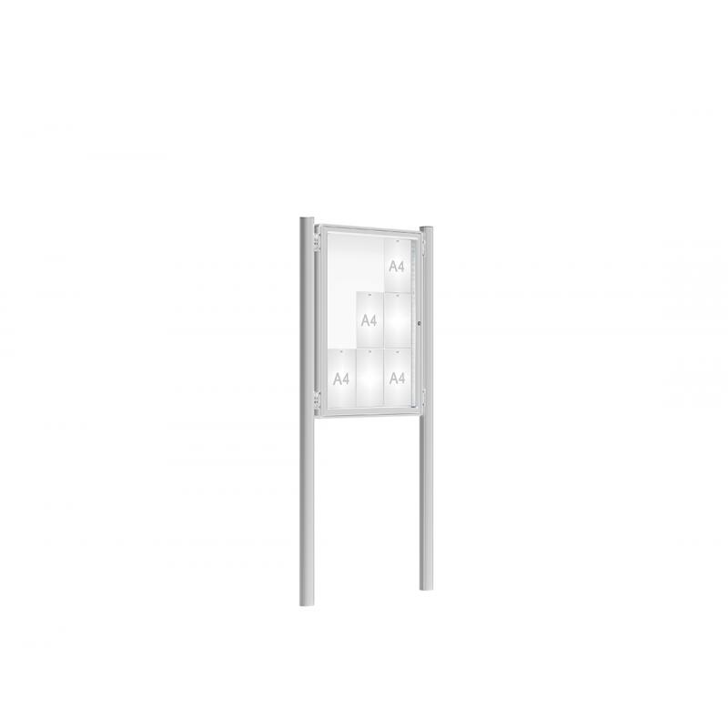 Vitrine 2000 sur poteaux DIAMÈTRE 76 mm anodisé
