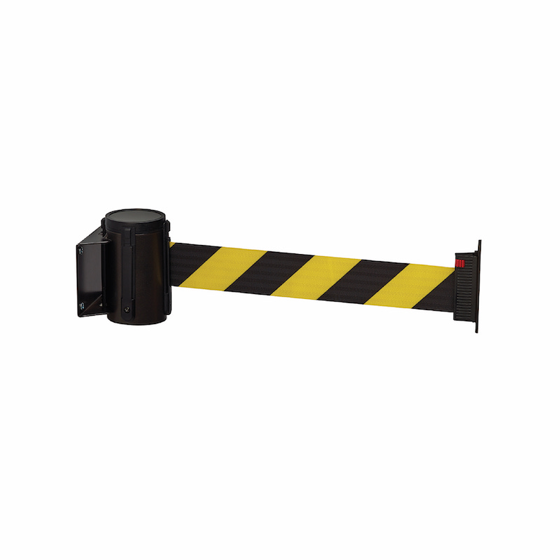 PACEO Barrière de délimitation murale sangle jaune et noire
