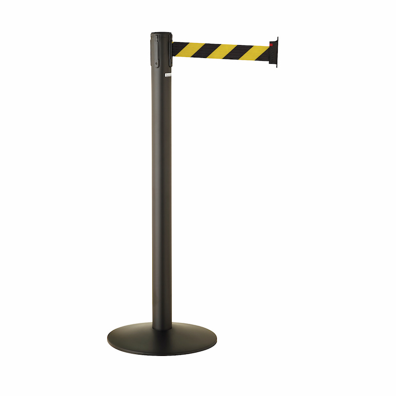 PACEO Lot de 2 barrières de délimitation sangle jaune et noire