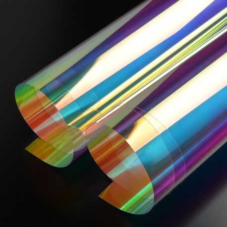 FILM À EFFET DICHROÏQUE TEINTE CHAUDE POSE EXTÉRIEUR 76 MICRONS