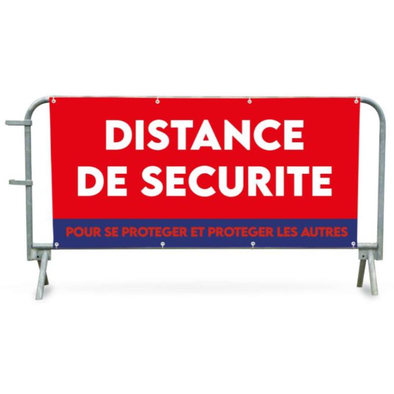 BÂCHE PVC DISTANCE DE SÉCURITÉ POUR BARRIÈRE DE POLICE