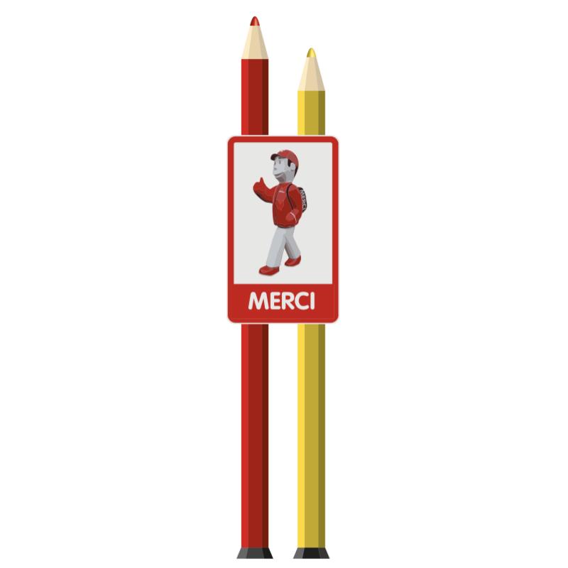 TOTEM CRAYON DOUBLE + PANNEAU