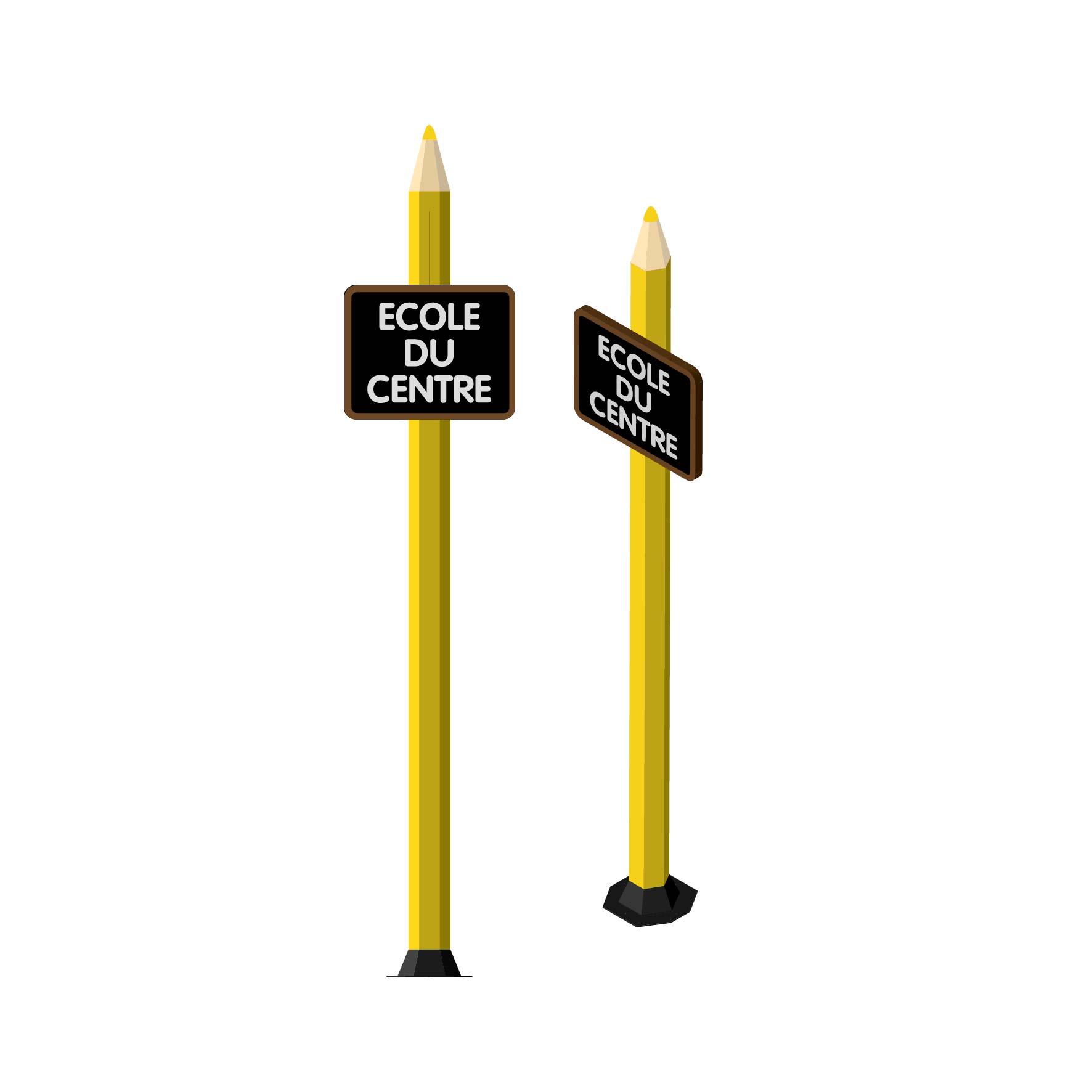 TOTEM CRAYON BOIS SIMPLE AVEC ARDOISE