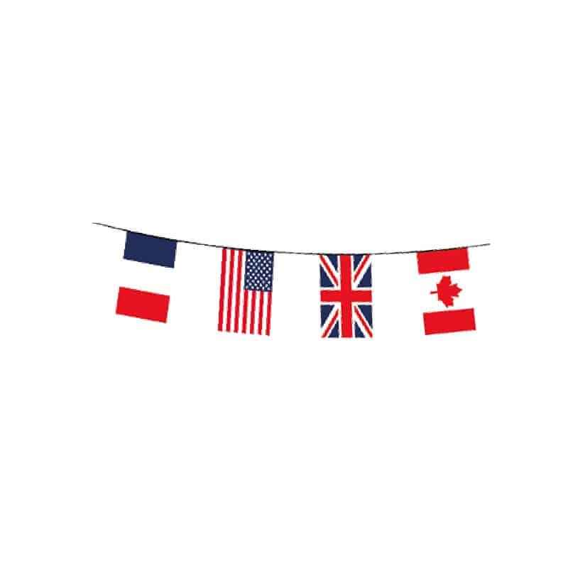 GUIRLANDE PAVILLONS RECTANGULAIRES PAYS ALLIES EN PVC