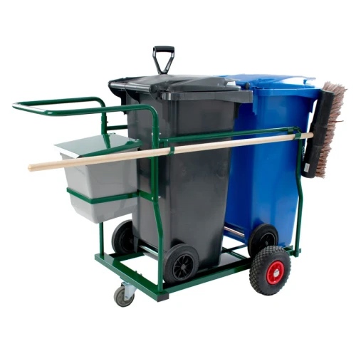 CHARIOT D'ENTRETIEN COMPLET AVEC 2 CONTENEURS 120L ET ACCESSOIRES