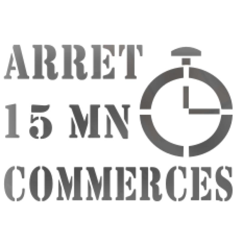 Pochoir arrêt minute commerce