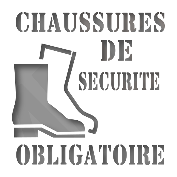 Pochoir chaussures de sécurité texte 60 cm
