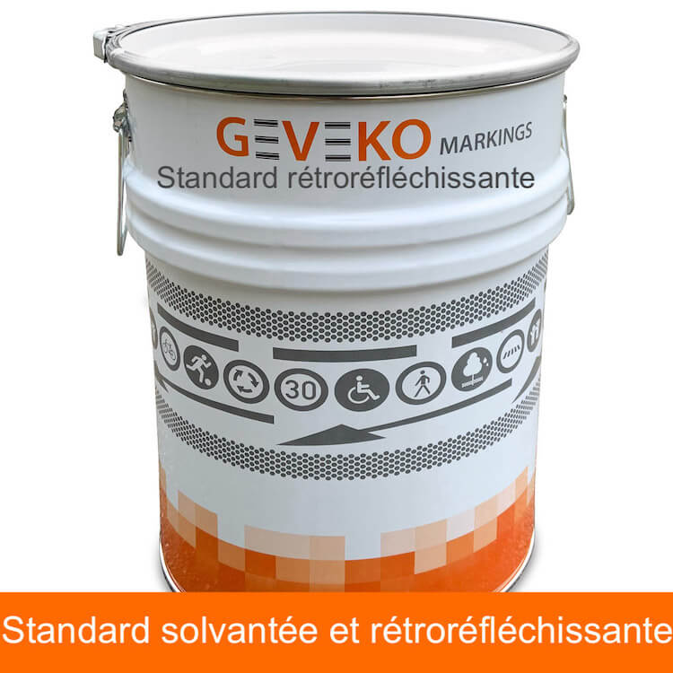 Peinture routière standard solvantée et rétroréfléchissante
