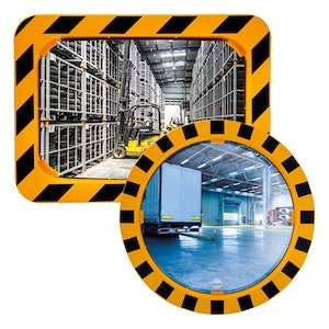 MIROIR INDUSTRIELS P.A.S. CADRE JAUNE