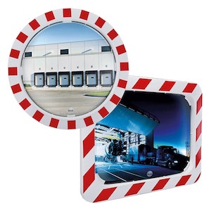 MIROIR INDUSTRIELS P.A.S. CADRE ROUGE