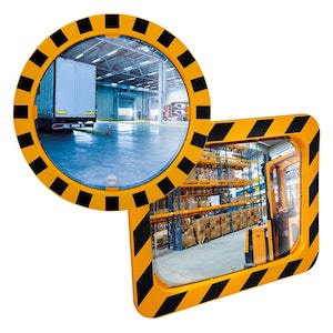 MIROIR INDUSTRIELS POLYMIR CADRE JAUNE