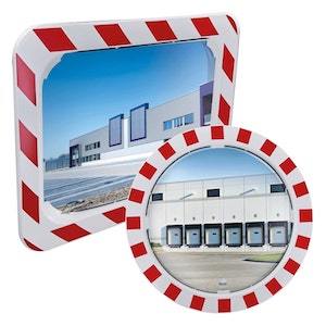 MIROIR INDUSTRIELS POLYMIR CADRE ROUGE