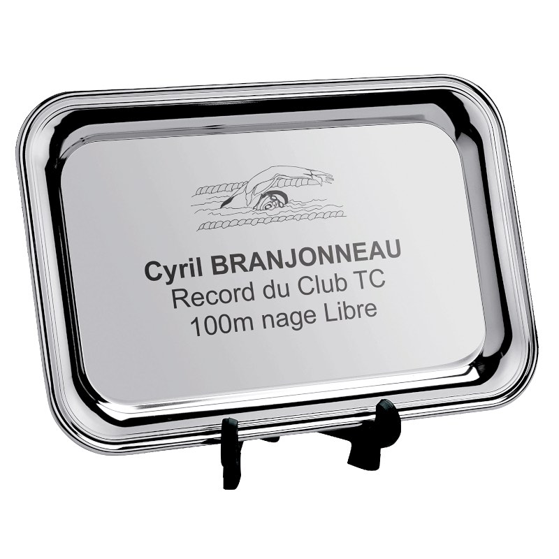 PLATEAU EN MÉTAL RECTANGULAIRE BORD LISSE