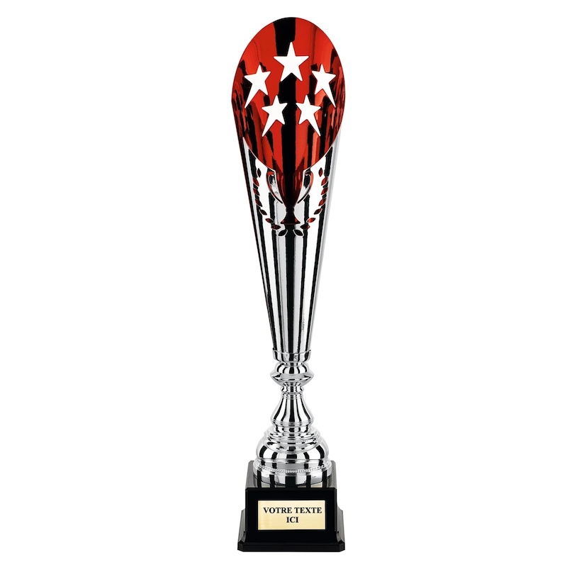 COUPE CLASSIQUE ARGENT ET ROUGE