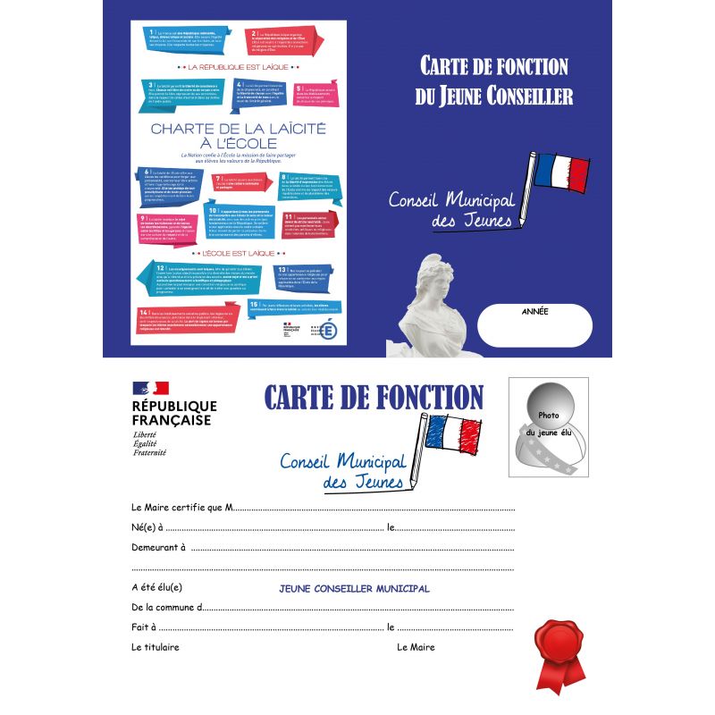 Carte de fonction Conseil Municipal des Jeunes ou des Enfants