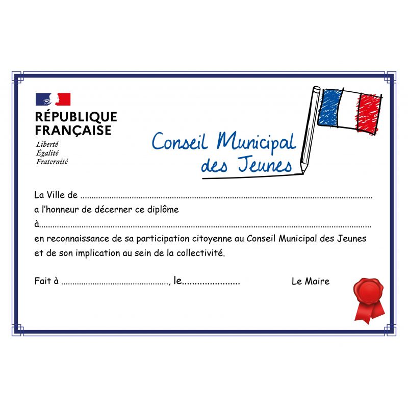 Diplôme Conseil Municipal des Jeunes ou des Enfants