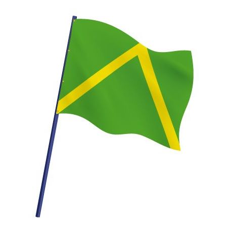 Drapeau de karting chevron jaune sur fond vert
