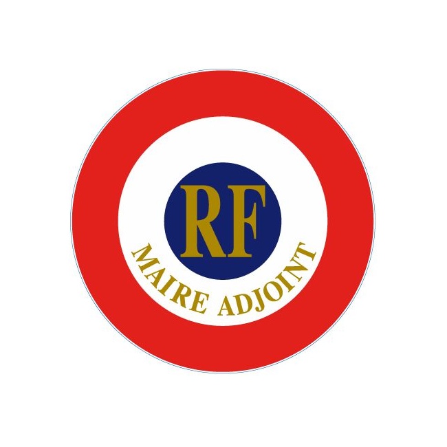 COCARDE TRICOLORE AUTO-ADHÉSIVE "MAIRE ADJOINT"