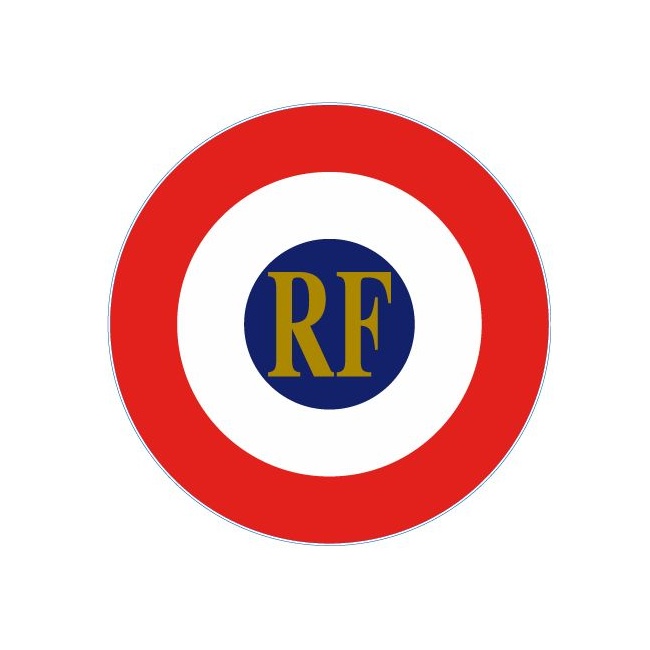 COCARDE TRICOLORE AUTO-ADHÉSIVE "TRICOLORE RF"