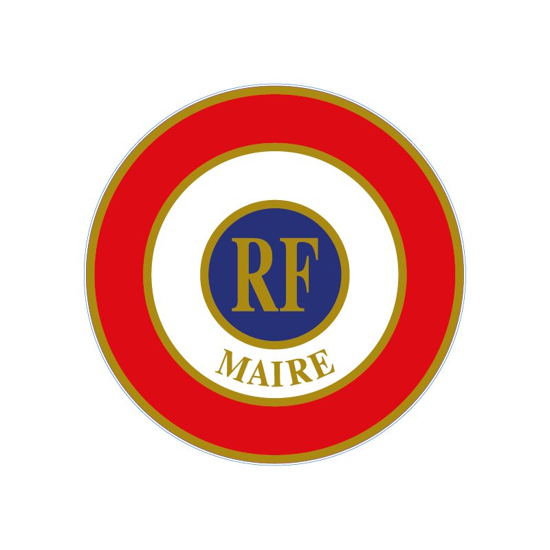 COCARDE TRICOLORE ÉLECTROSTATIQUE "MAIRE"