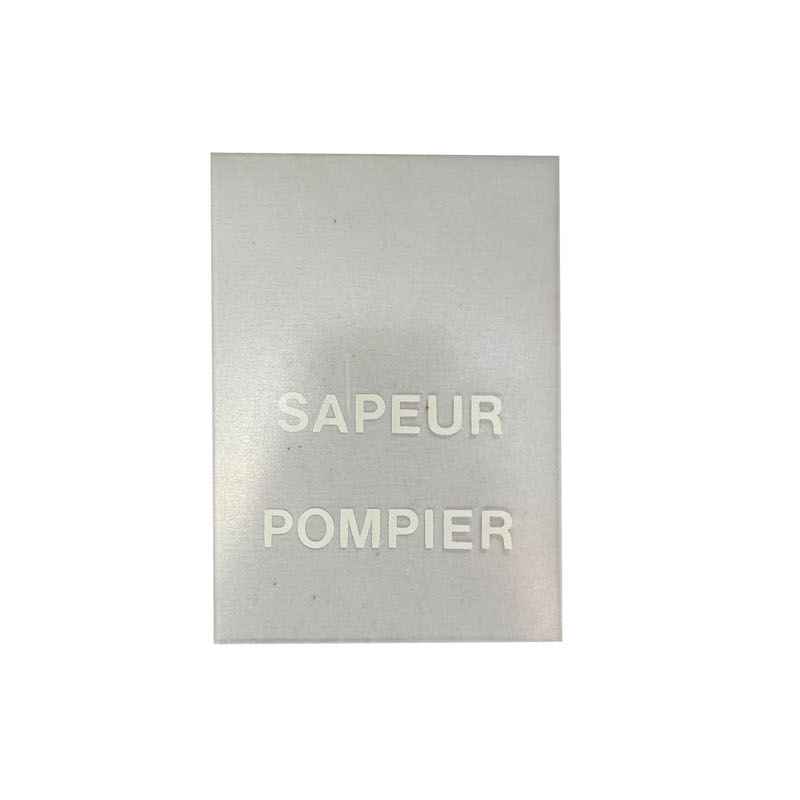 Plaque de fonction à ventouse sapeur pompier blanche