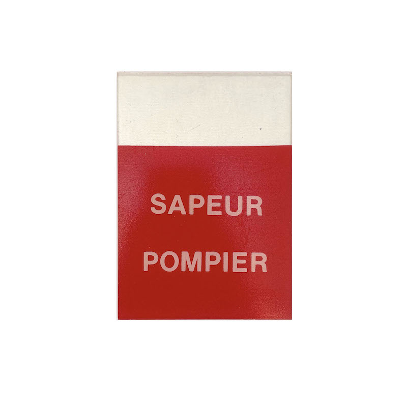 Plaque de fonction à ventouse sapeur pompier rouge et blanc