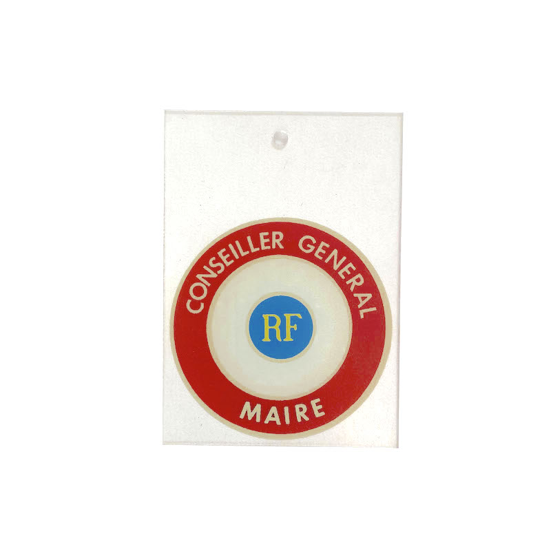 Plaque de fonction à ventouse tricolore conseiller général et maire