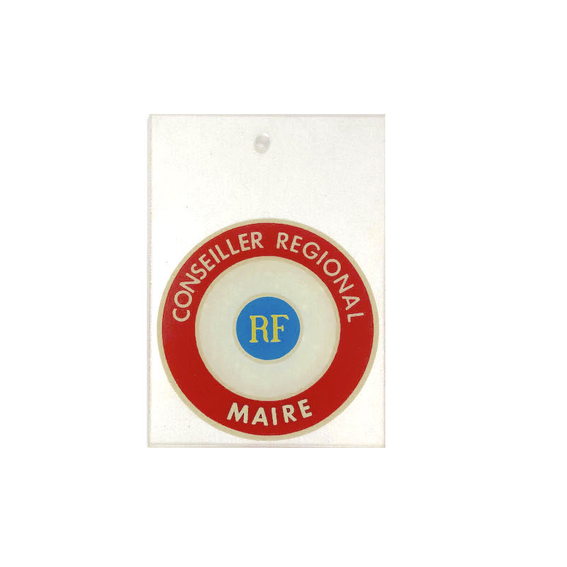 Plaque de fonction à ventouse tric conseiller régional et maire