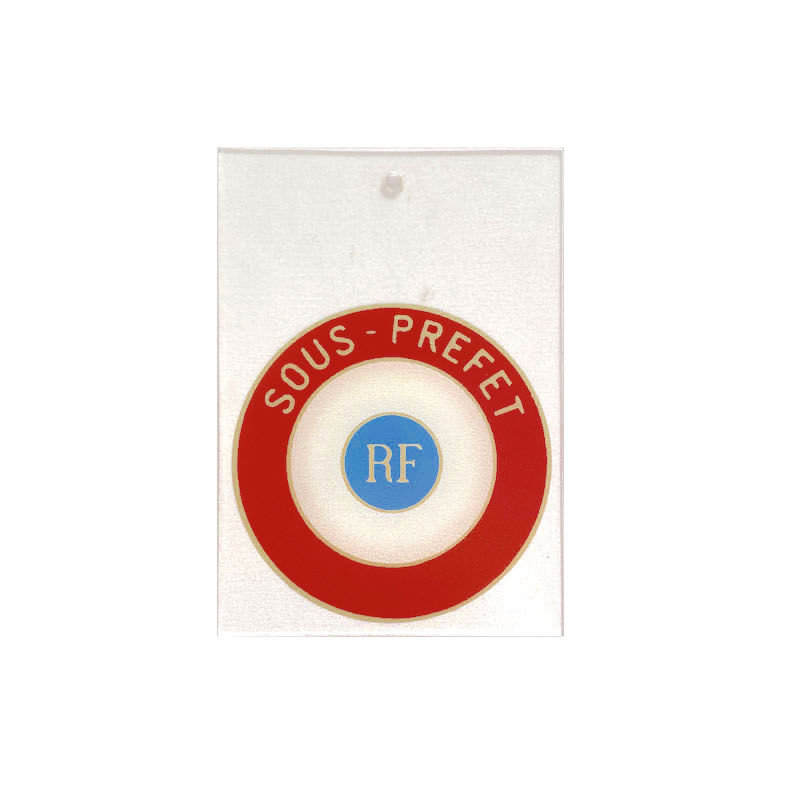 Plaque de fonction à ventouse tricolore sous-prefet