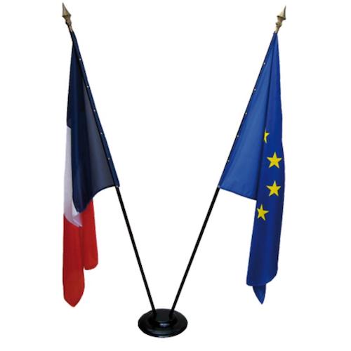 LOT DE 2 DRAPEAUX DE MAIRIE QUALITÉ STANDARD SANS FRANGES
