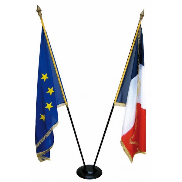 LOT DE 2 DRAPEAUX DE MAIRIE QUALITÉ STANDARD AVEC FRANGES