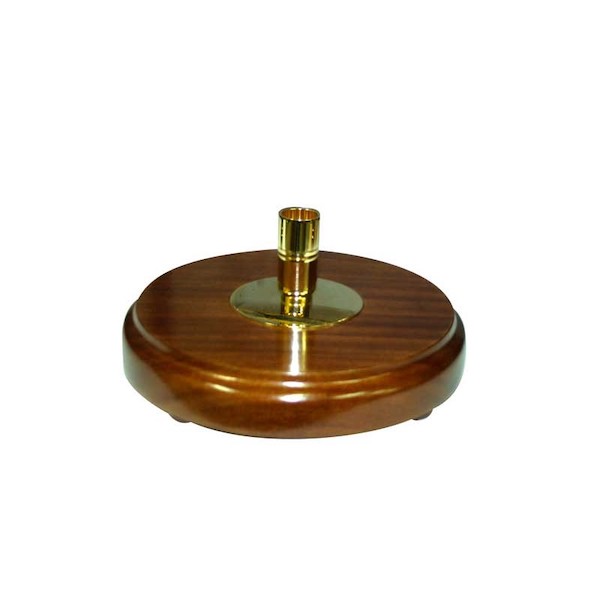 SOCLE PORTE-DRAPEAUX EN BOIS VERNIS