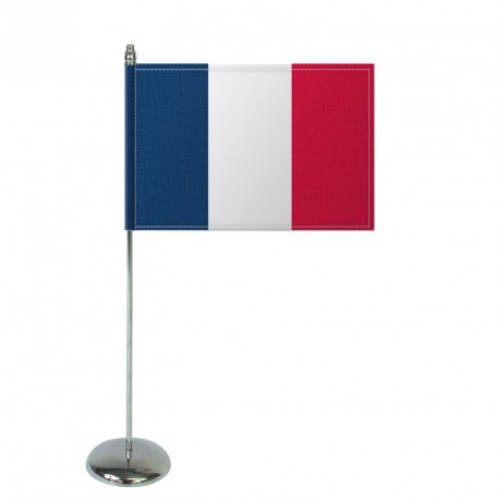 DRAPEAU DE TABLE FRANCE SATIN POUR MÂT EN MÉTAL
