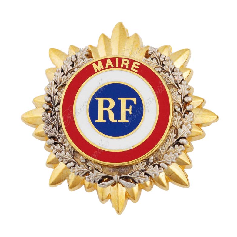 Insigne de poche Soleil et Feuillages "Maire"