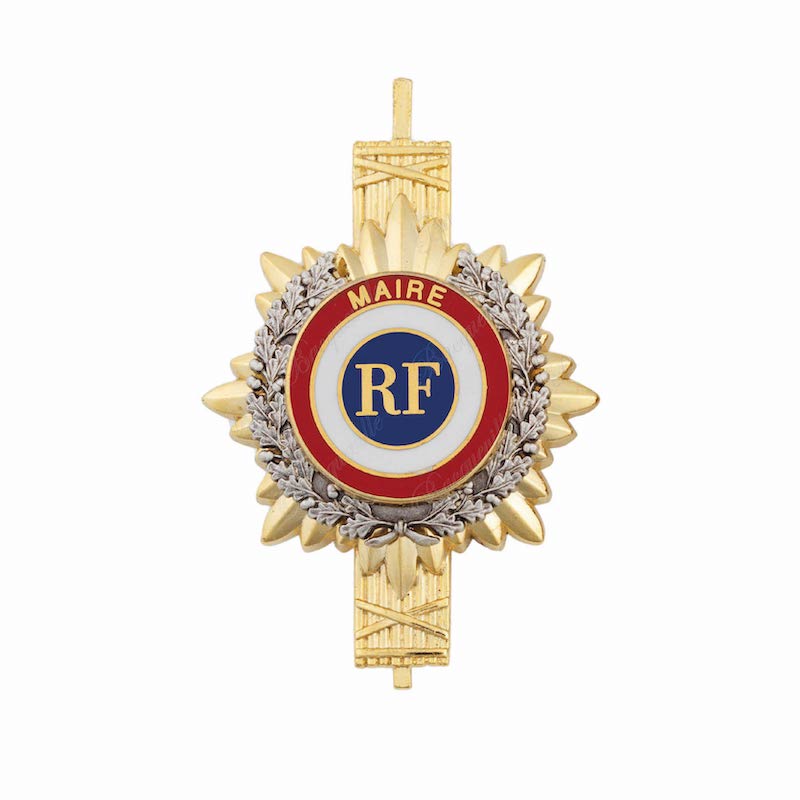 Insigne de poche Soleil et Feuillages avec Faisceaux "Maire"
