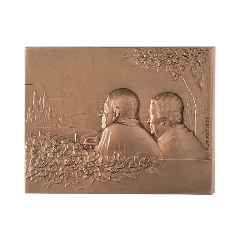 Médaille Noces d'or Bronze monétaire 58 x 80 mm