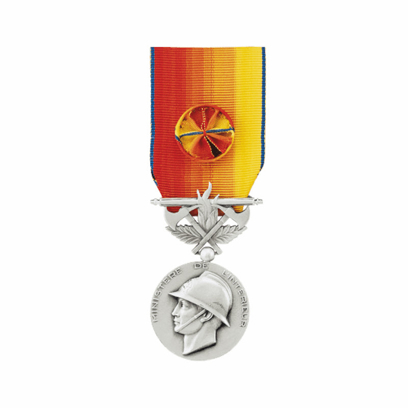 MÉDAILLE SERVICES EXCEPTIONNELS DES SAPEURS POMPIERS ARGENT