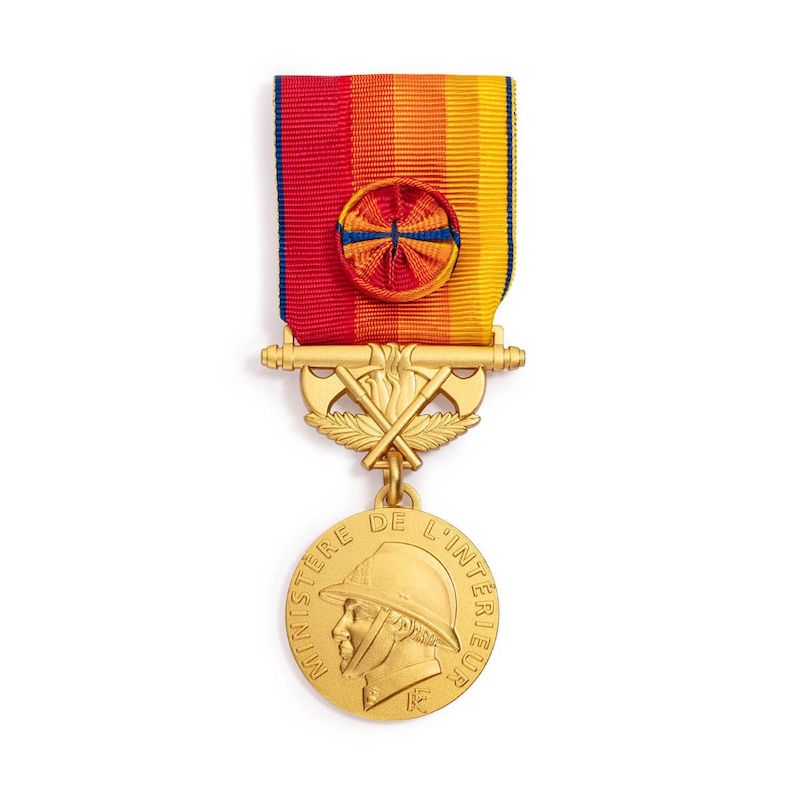 MÉDAILLE SERVICES EXCEPTIONNELS DES SAPEURS POMPIERS VERMEIL