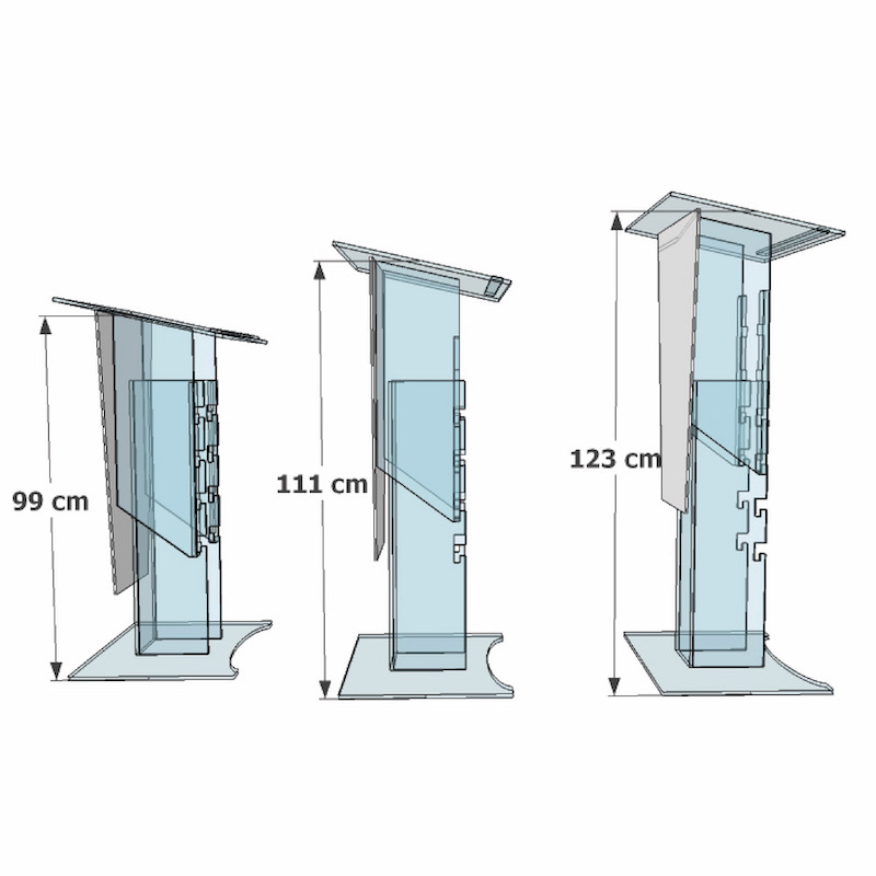Pupitre réglable en plexiglas