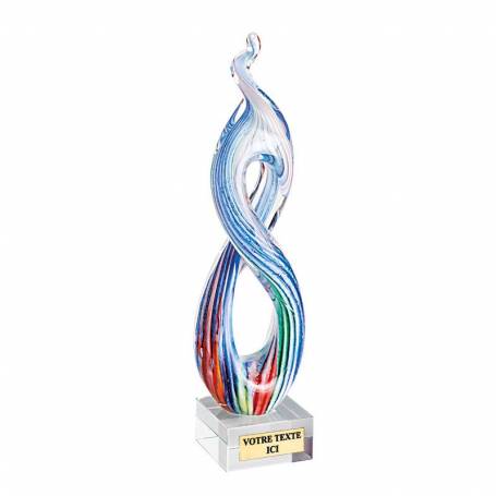 TROPHÉE VERRE SOUFFLÉ ARC-EN-CIEL
