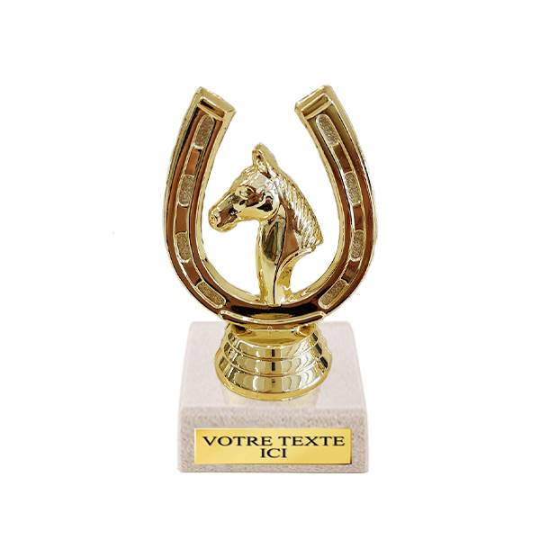 TROPHÉE TÊTE DE CHEVAL OR 8CM