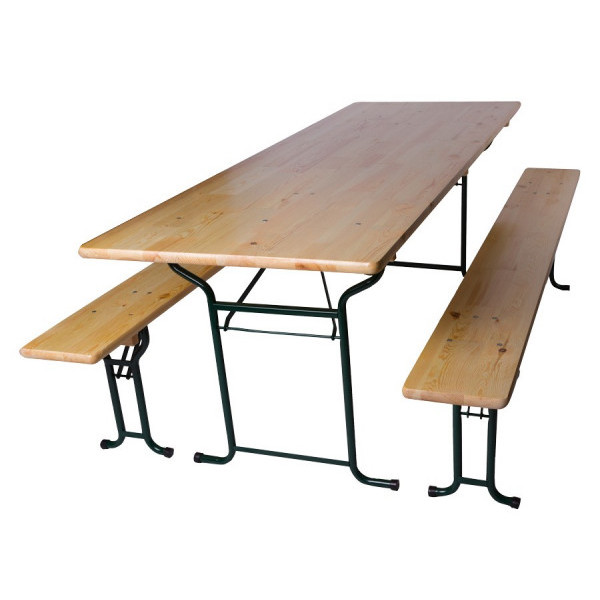 Ensemble table brasserie 220x70cm + 2 bancs brasserie