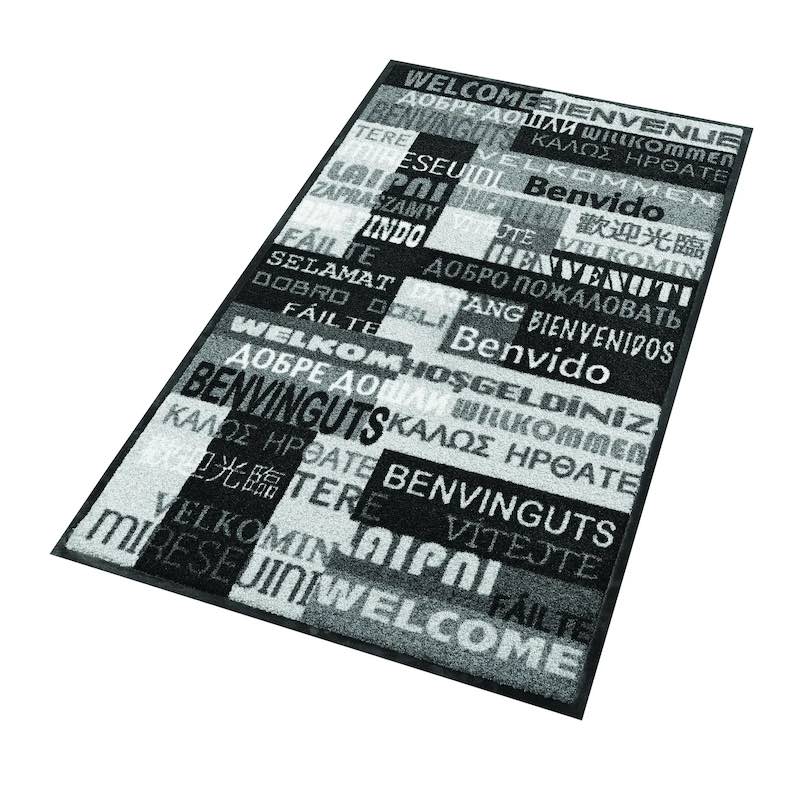 TAPIS DESIGN IMPERIAL POUR ENTRÉE NEW WELCOME GRIS