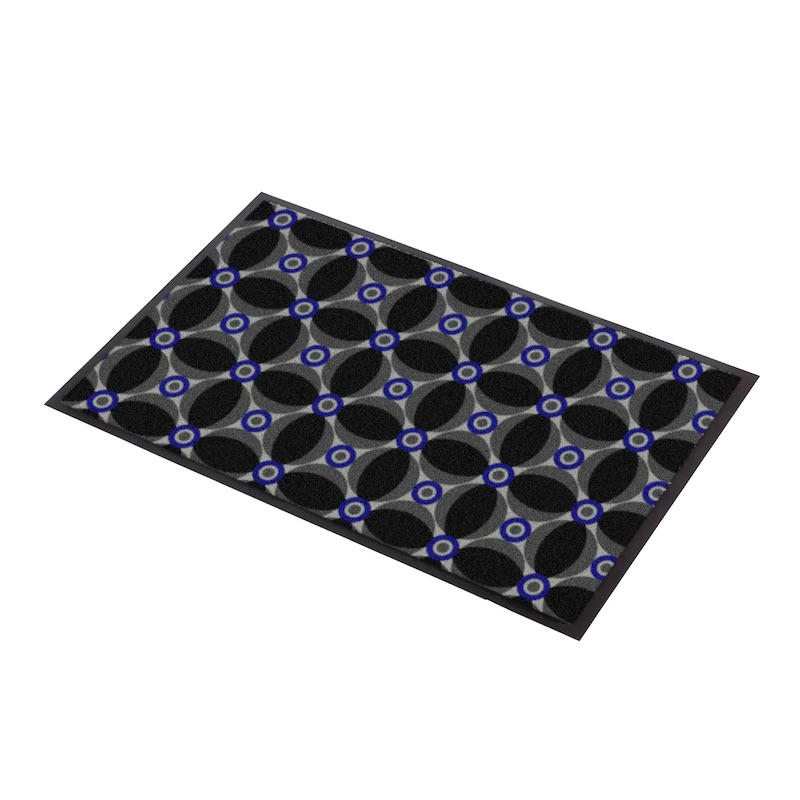 TAPIS DESIGN IMPERIAL POUR ENTRÉE RETRO BLEU/NOIR