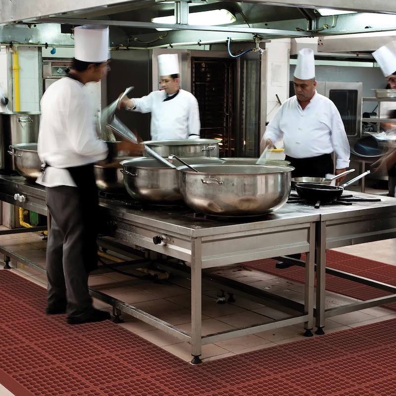 CUSHION EASE TAPIS POUR ZONES HUMIDES EN CUISINE ROUGE