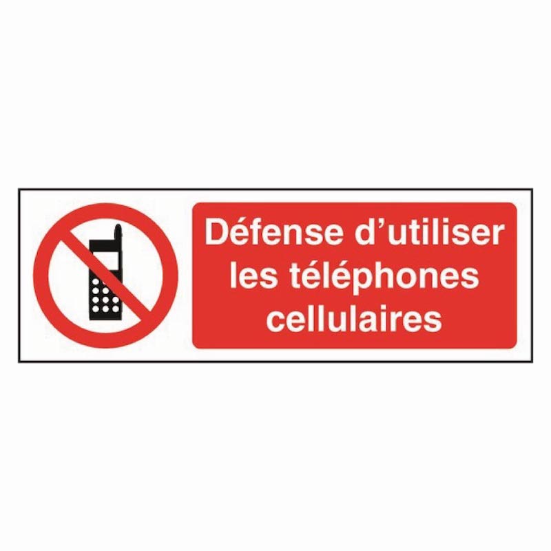 SIGNALÉTIQUE DÉFENSE D'UTILISER LES TÉLÉPHONES CÉLLULAIRES