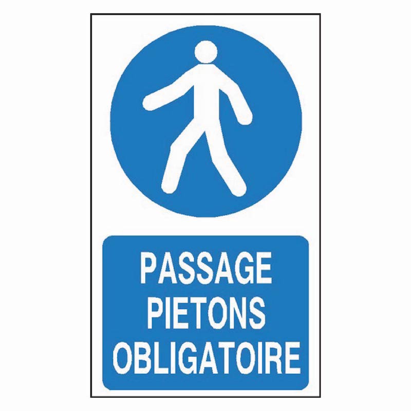 SIGNALÉTIQUE PASSAGE PIÉTONS OBLIGATOIRE